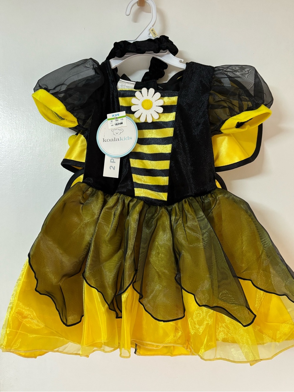 Koala Kids Yellow & Black Bee Dress-Up Costume for Kids brand new with tags